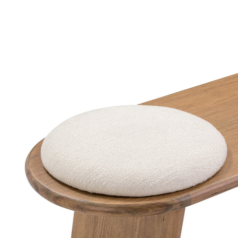 Samantha Cognac Acacia Bench with Boucle Seat Model: TOV-OC54238