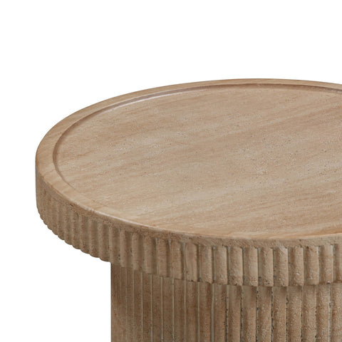 Darcy Faux Travertine Concrete Indoor / Outdoor Side Table Model: TOV-OC54290