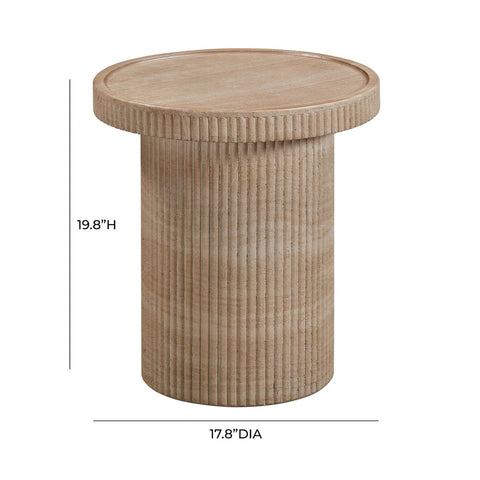 Darcy Faux Travertine Concrete Indoor / Outdoor Side Table Model: TOV-OC54290
