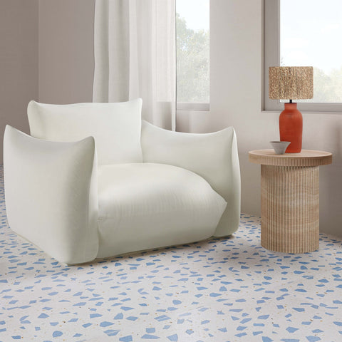 Darcy Faux Travertine Concrete Indoor / Outdoor Side Table Model: TOV-OC54290