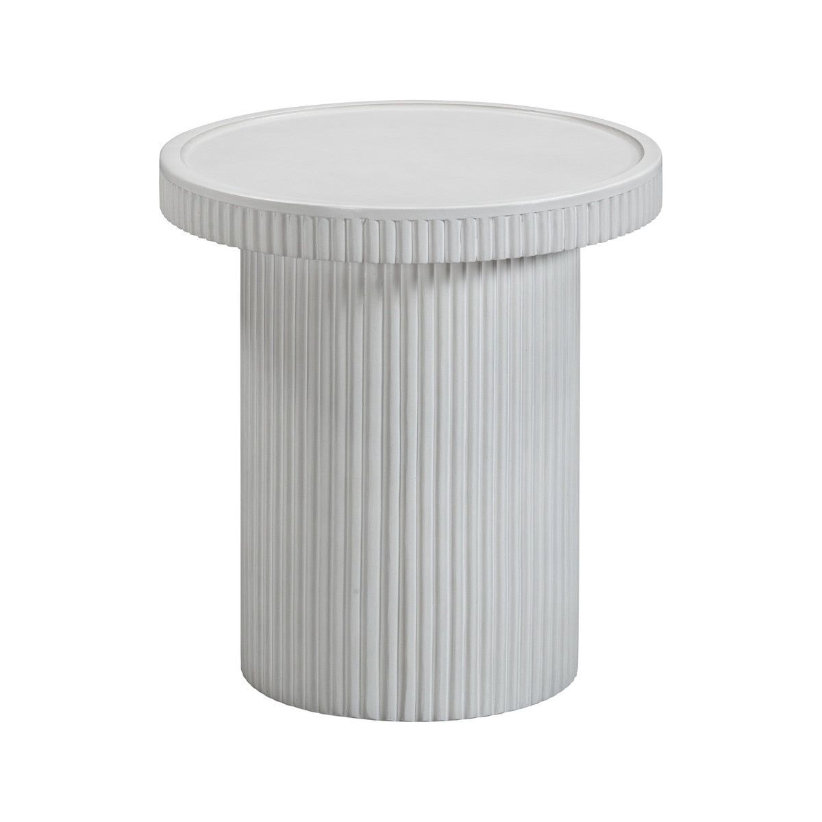 Darcy White Concrete Indoor / Outdoor Side Table Model: TOV-OC54291