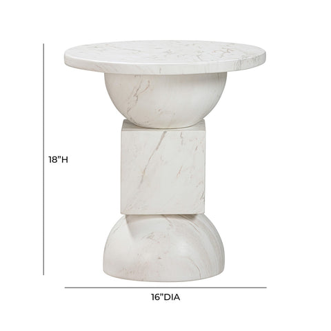 Chip Marble Print Indoor / Outdoor Side Table Model: TOV-OC54316