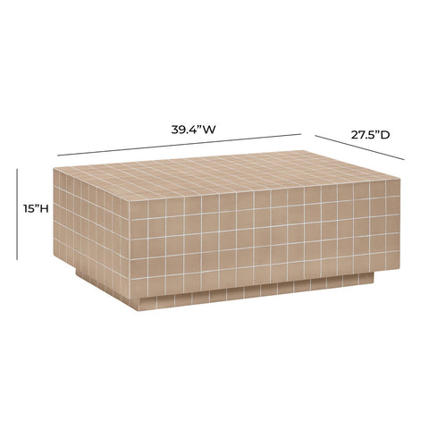 Mixie Taupe Tile Indoor / Outdoor Coffee Table Model: TOV-OC54327
