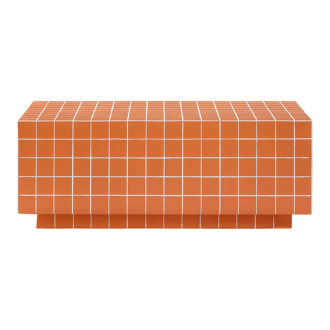 Mixie Brick Orange Tile Indoor / Outdoor Coffee Table Model: TOV-OC54328