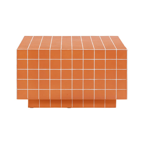 Mixie Brick Orange Tile Indoor / Outdoor Coffee Table Model: TOV-OC54328