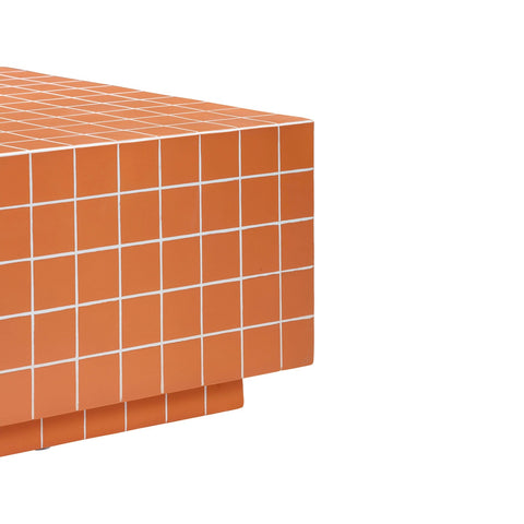 Mixie Brick Orange Tile Indoor / Outdoor Coffee Table Model: TOV-OC54328