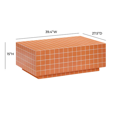 Mixie Brick Orange Tile Indoor / Outdoor Coffee Table Model: TOV-OC54328