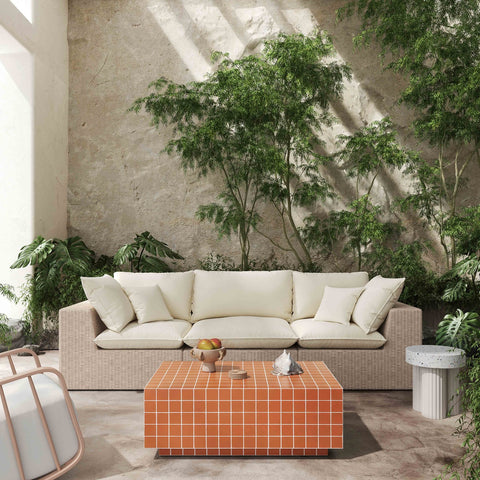 Mixie Brick Orange Tile Indoor / Outdoor Coffee Table Model: TOV-OC54328