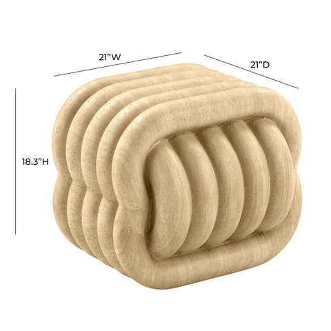 Love Knot Faux Travertine Indoor / Outdoor Accent Stool Model: TOV-OC54334