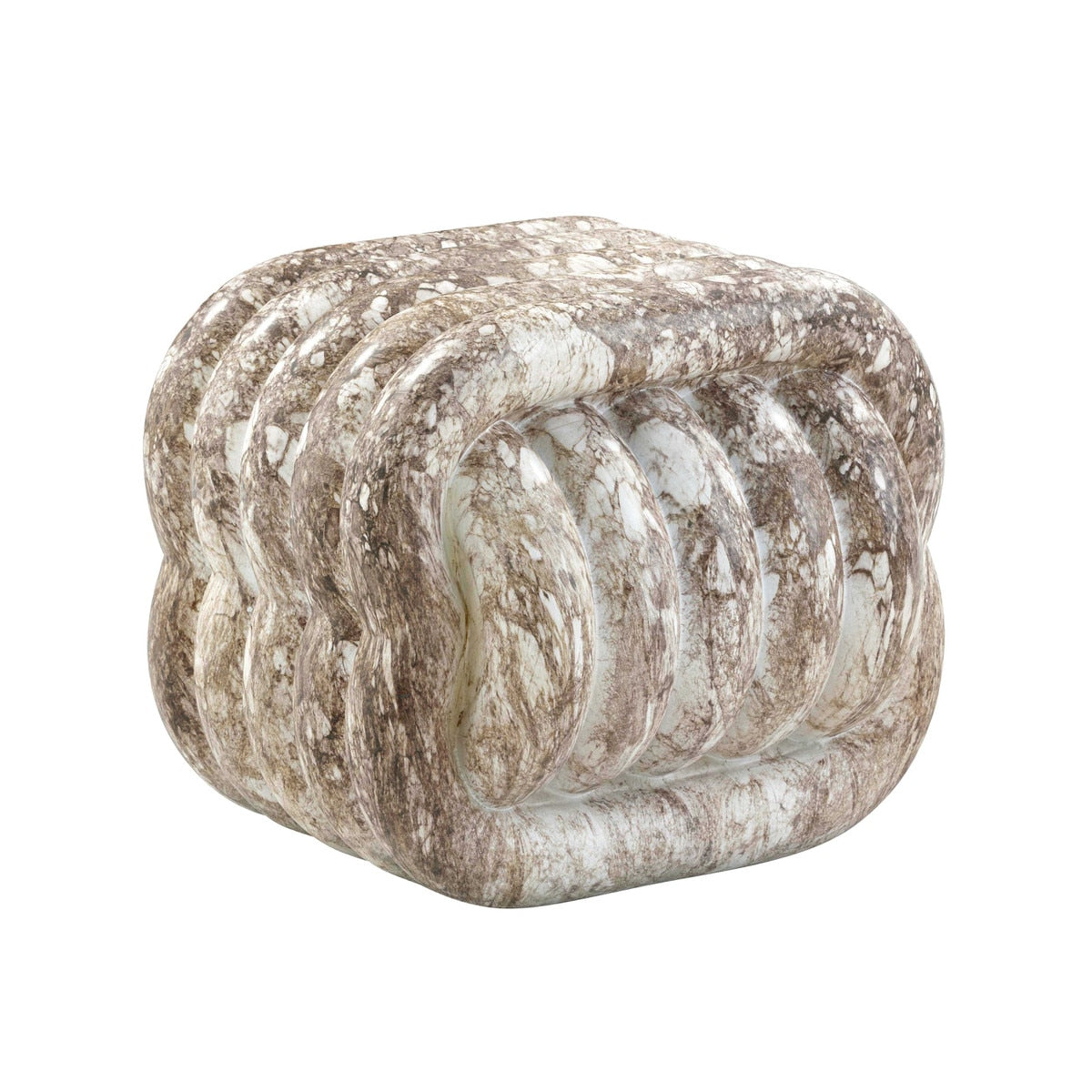 Love Knot Breccia Capraia Faux Marble Indoor / Outdoor Accent Stool Model: TOV-OC54335