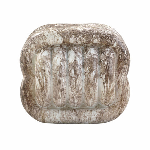 Love Knot Breccia Capraia Faux Marble Indoor / Outdoor Accent Stool Model: TOV-OC54335