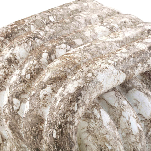 Love Knot Breccia Capraia Faux Marble Indoor / Outdoor Accent Stool Model: TOV-OC54335