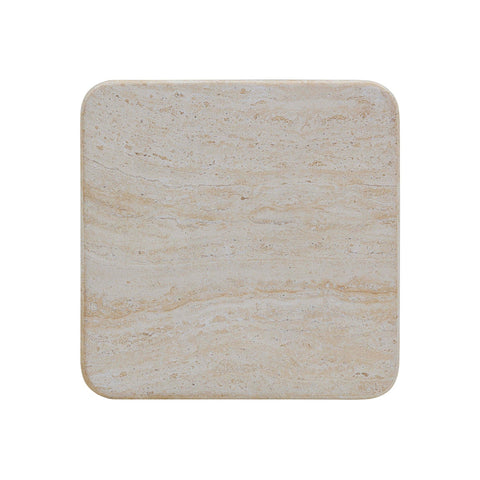 Brut Travertine & Breccia Concrete Indoor / Outdoor Side Table Model: TOV-OC54357