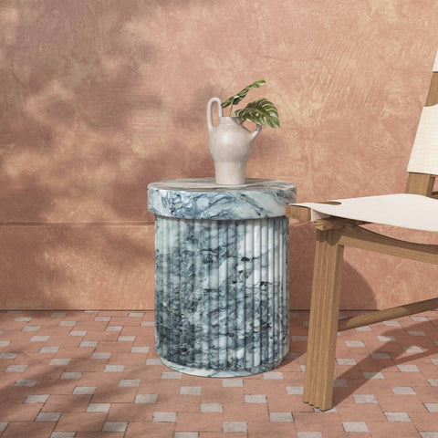 Serafina Marble Pattern Concrete Indoor / Outdoor Side Table Model: TOV-OC54360