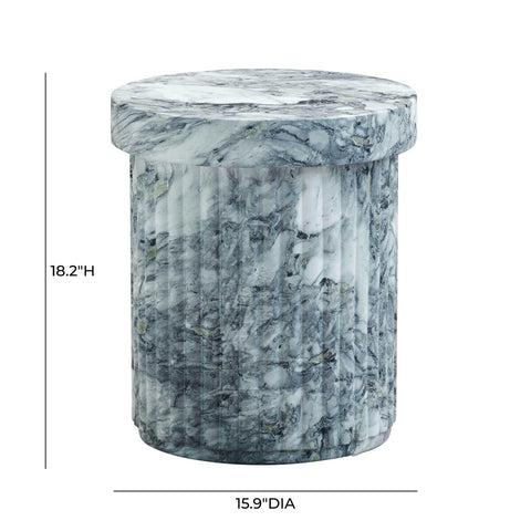 Serafina Marble Pattern Concrete Indoor / Outdoor Side Table Model: TOV-OC54360