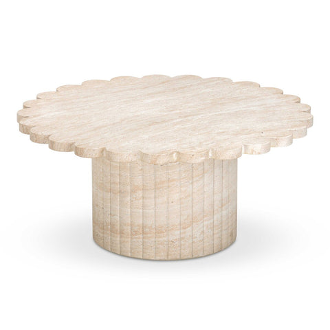 Blossom Washed Travertine Finish Indoor/Outdoor Coffee Table Model: TOV-OC54375