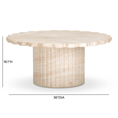 Blossom Washed Travertine Finish Indoor/Outdoor Coffee Table Model: TOV-OC54375