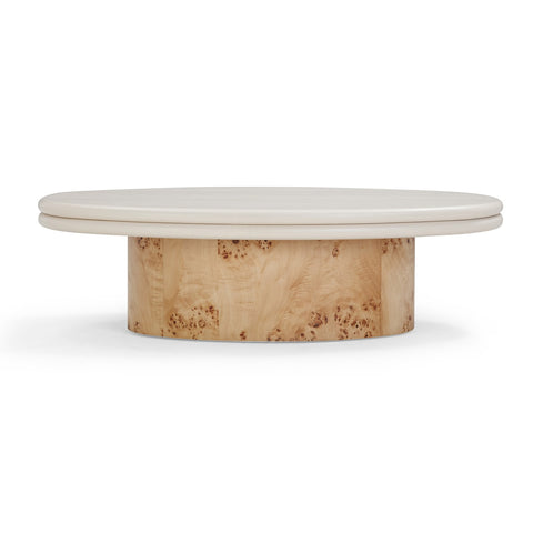 Tanner Natural Burl and Cream Ash Coffee Table Model: TOV-OC54377