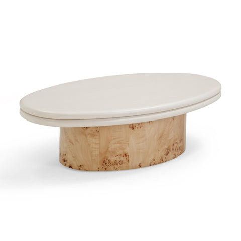 Tanner Natural Burl and Cream Ash Coffee Table Model: TOV-OC54377