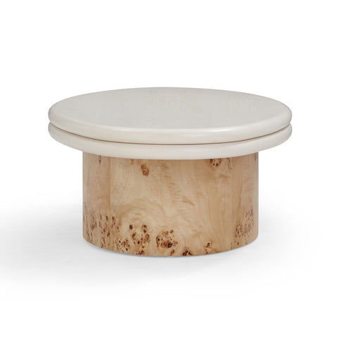 Tanner Natural Burl and Cream Ash Coffee Table Model: TOV-OC54377