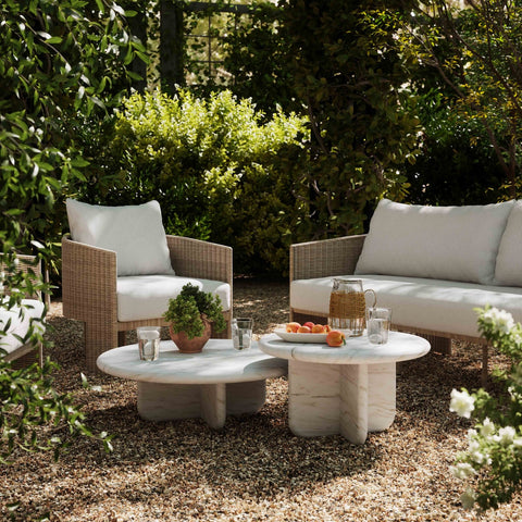 Juju Nesting Indoor/Outdoor Marble Coffee Tables Model: TOV-OC54400-OC54401