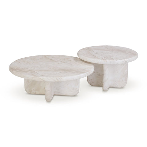 Juju Nesting Indoor/Outdoor Marble Coffee Tables Model: TOV-OC54400-OC54401