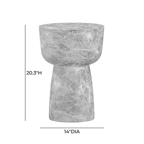 Charra Grey Faux Marble Indoor/Outdoor Side Table Model: TOV-OC54403