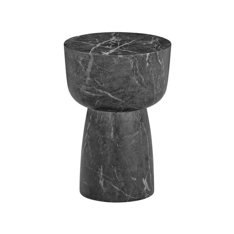 Charra Black Faux Marble Indoor/Outdoor Side Table Model: TOV-OC54404