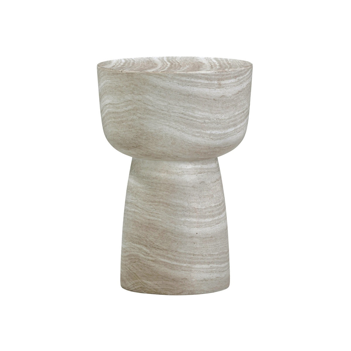 Charra Faux Travertine Indoor/Outdoor Side Table Model: TOV-OC54405