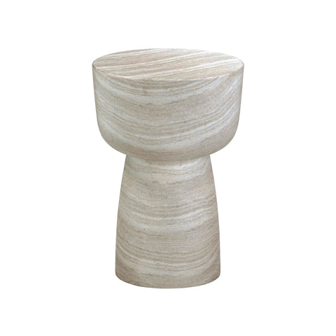 Charra Faux Travertine Indoor/Outdoor Side Table Model: TOV-OC54405