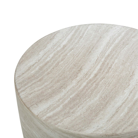 Charra Faux Travertine Indoor/Outdoor Side Table Model: TOV-OC54405