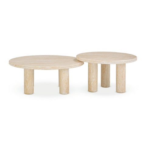 Amora Faux Travertine Indoor/Outdoor Nesting Accent Tables Model: TOV-OC54411-OC54412