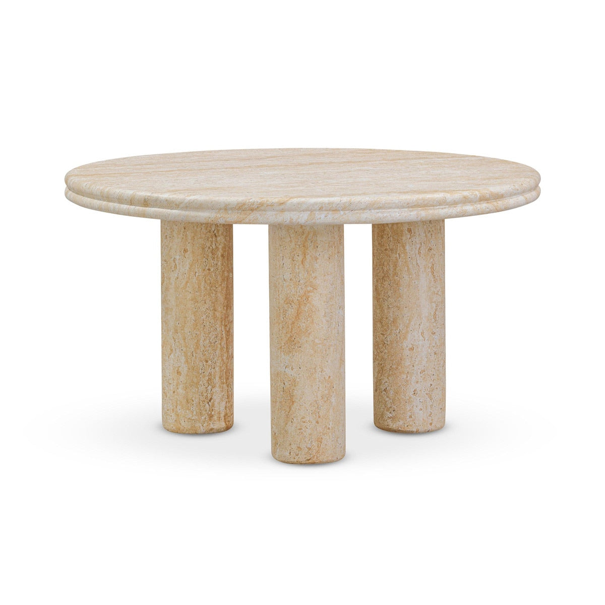 Amora Faux Travertine Indoor/Outdoor 26" Round Accent Table Model: TOV-OC54411