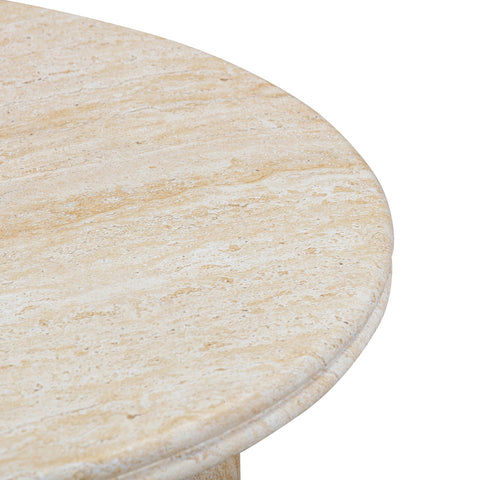 Amora Faux Travertine Indoor/Outdoor 26" Round Accent Table Model: TOV-OC54411
