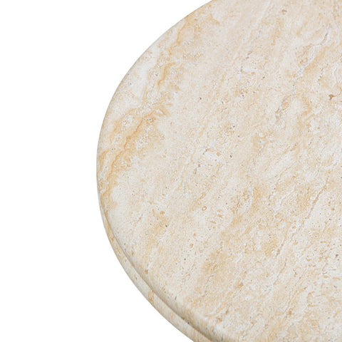 Amora Faux Travertine Indoor/Outdoor 32" Round Accent Table Model: TOV-OC54412