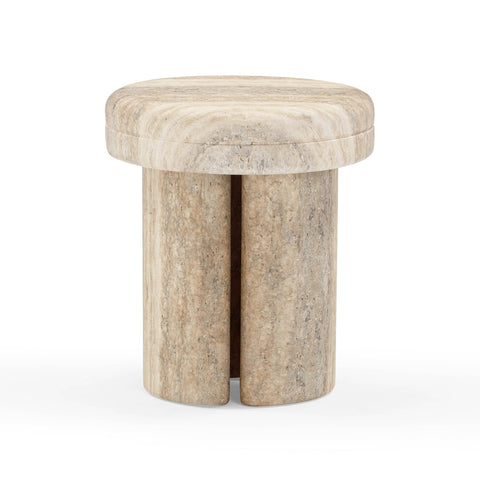 Sheila Travertine Textured Concrete Side Table Model: TOV-OC54466