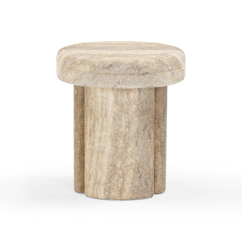 Sheila Travertine Textured Concrete Side Table Model: TOV-OC54466