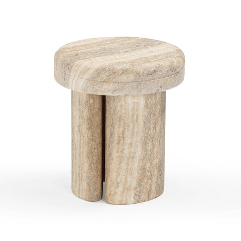 Sheila Travertine Textured Concrete Side Table Model: TOV-OC54466