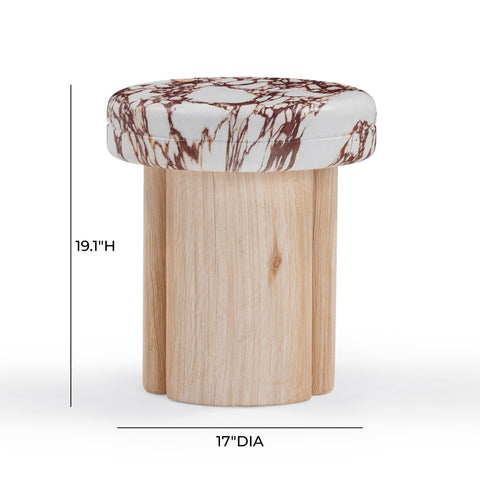 Sheila Wood and Breccia Capraia Textured Concrete Side Table Model: TOV-OC54467