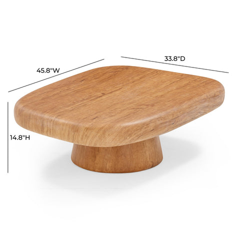 Darial Wood Grain Pattern Indoor/Outdoor Coffee Table Model: TOV-OC54469