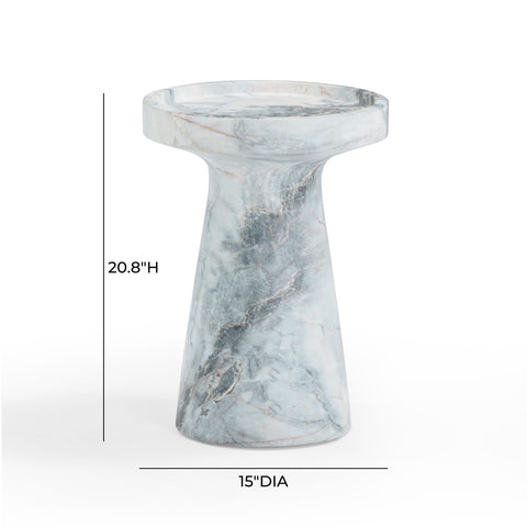Zara Aegean Marble Indoor / Outdoor Side Table Model: TOV-OC54478