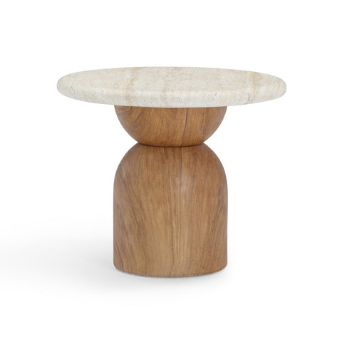 Cynthia Travertine Concrete Indoor / Outdoor Side Table Model: TOV-OC54483