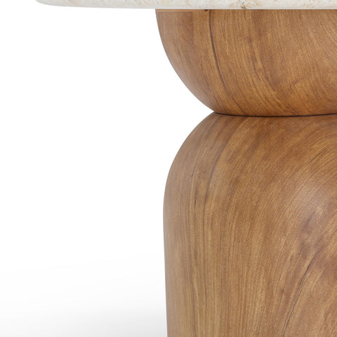 Cynthia Travertine Concrete Indoor / Outdoor Side Table Model: TOV-OC54483