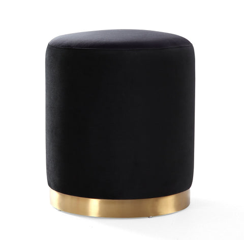 Opal Black Velvet Ottoman -Gold Base Model: TOV-OC6120