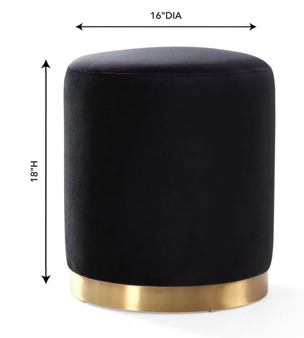 Opal Black Velvet Ottoman -Gold Base Model: TOV-OC6120