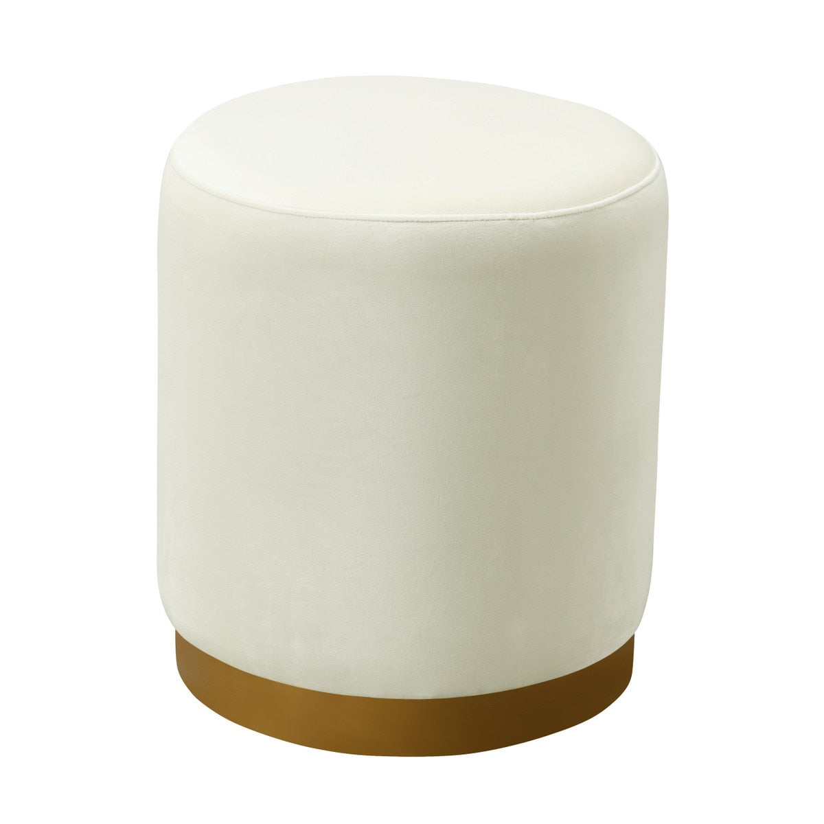 Opal Cream Velvet Ottoman with Gold Base Model: TOV-OC6156