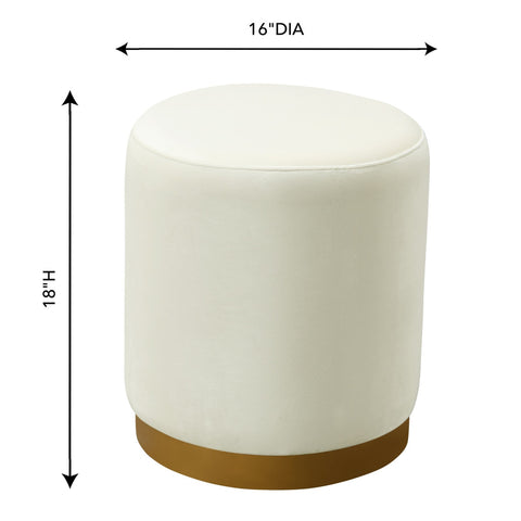 Opal Cream Velvet Ottoman with Gold Base Model: TOV-OC6156