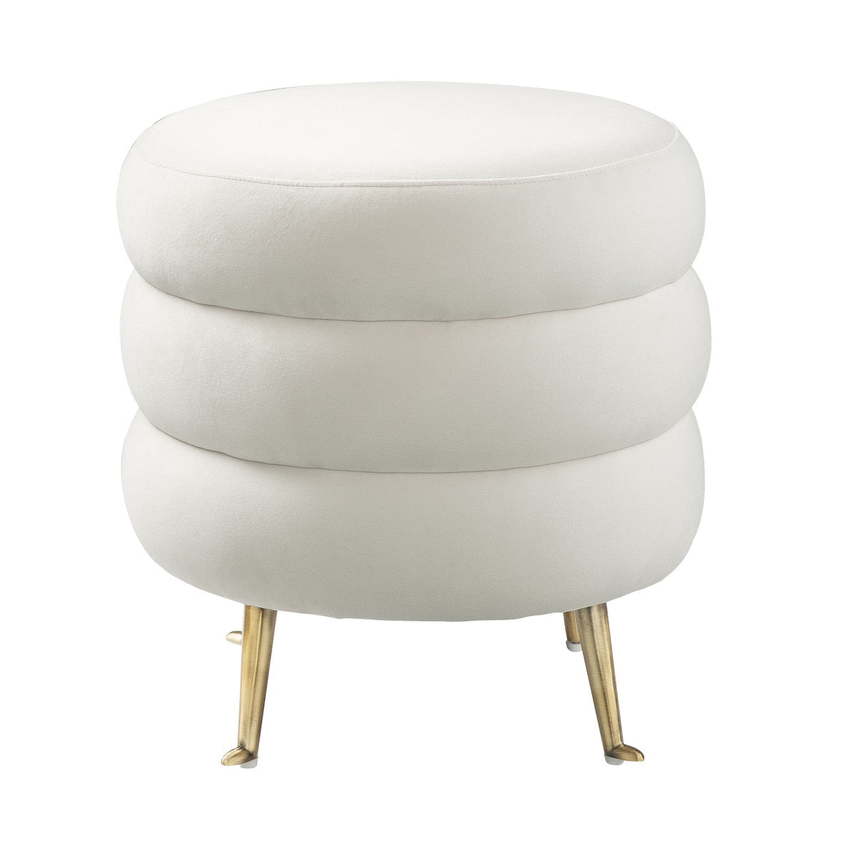 Ladder Cream Velvet Ottoman Model: TOV-OC6180