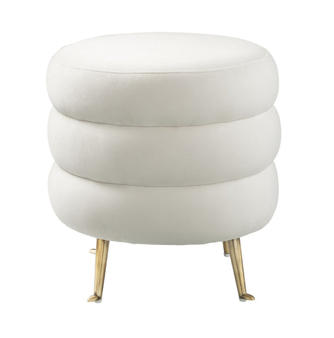 Ladder Cream Velvet Ottoman Model: TOV-OC6180