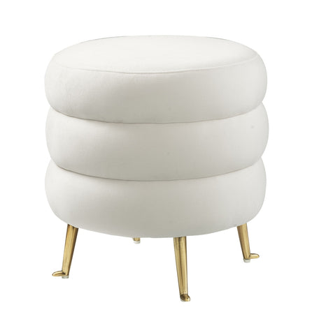 Ladder Cream Velvet Ottoman Model: TOV-OC6180